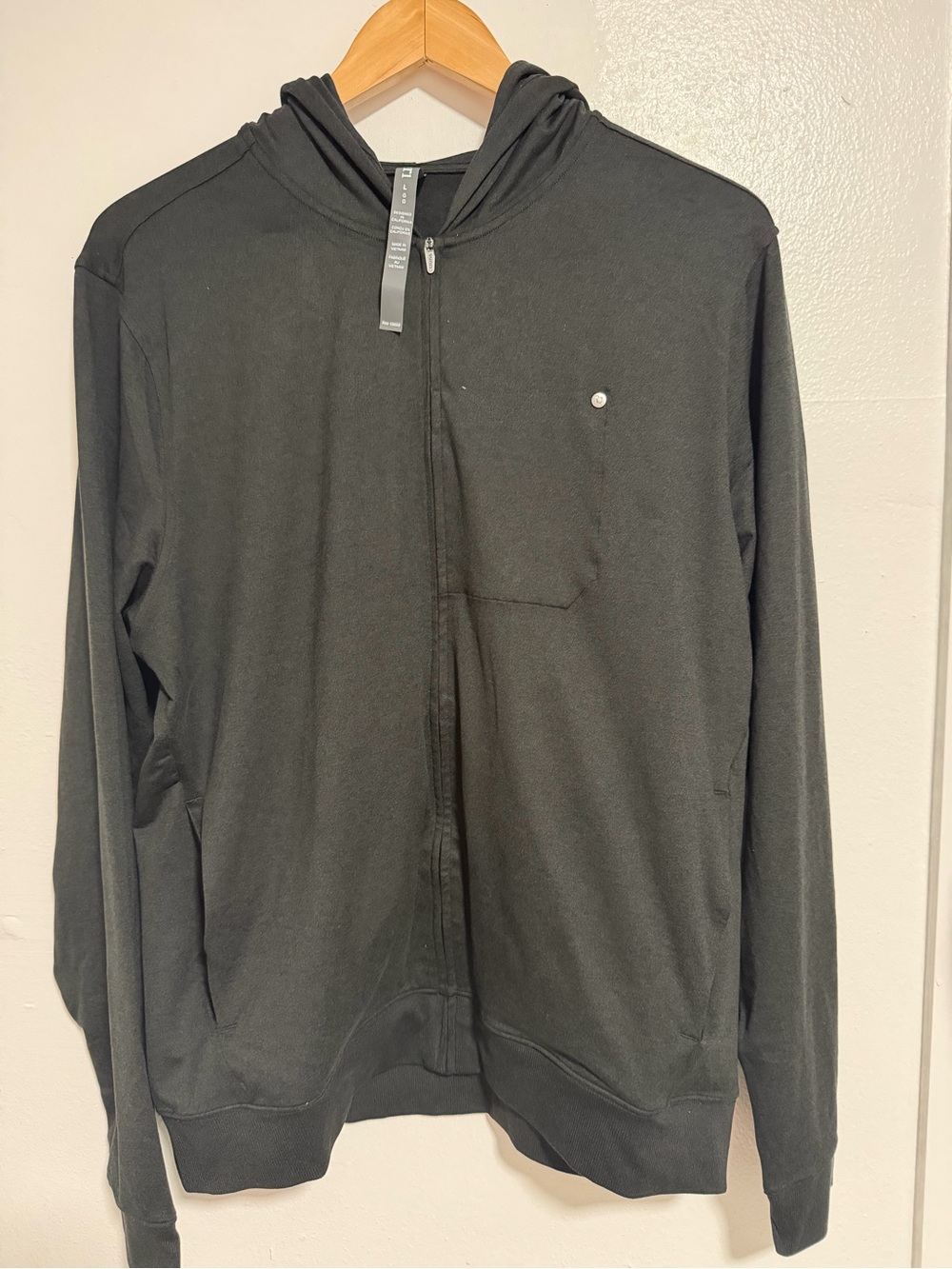 Vuori Men's Black Full-Zip Hoodie Sweater